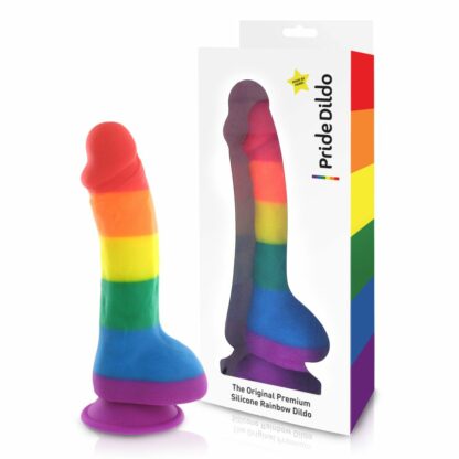 Pride Dildo - Silicone Rainbow Dildo with Balls - Bild 2