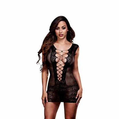 Baci - Ultra Corset Lace Up Cut Out Mini Dress One Size